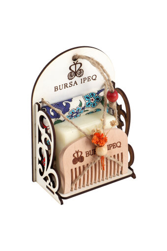 Kırmızı Karanfil Desen Hediyelik Hamam Seti 