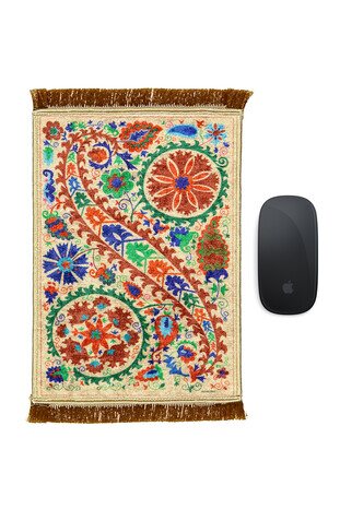 Krem Dekoratif Küçük Halı Mousepad 