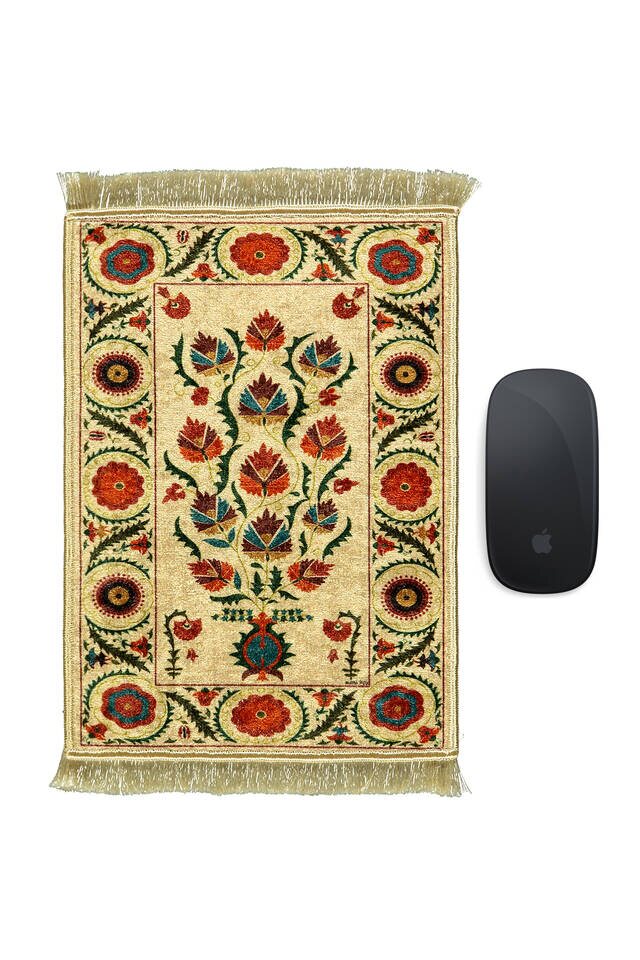Krem Dekoratif Küçük Halı Mousepad - 1