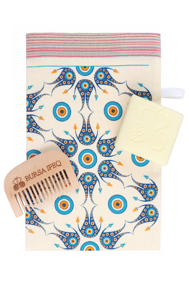 Küçük Nazar Boncuğu Desen Hediyelik Hamam Seti - 3