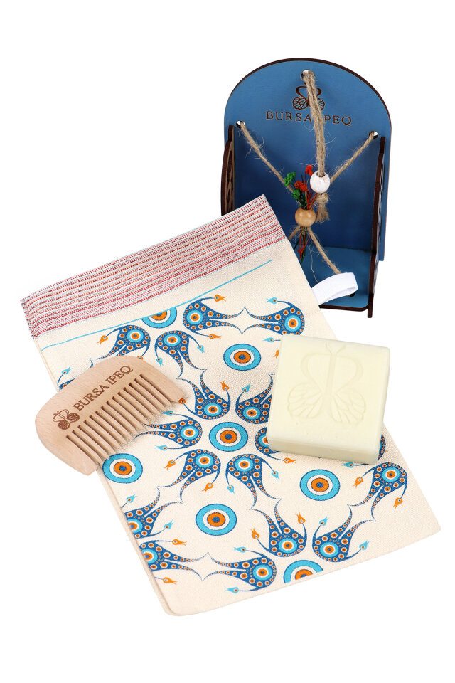 Küçük Nazar Boncuğu Desen Hediyelik Hamam Seti - 2