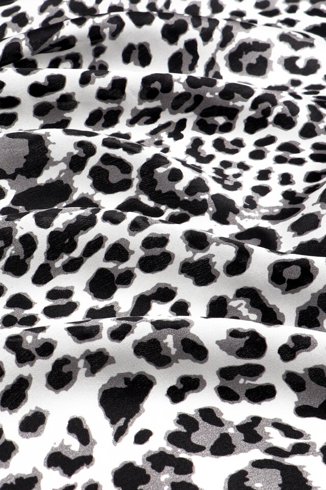 Gri Leopar Desen İpek Mendil - Bursa İpek