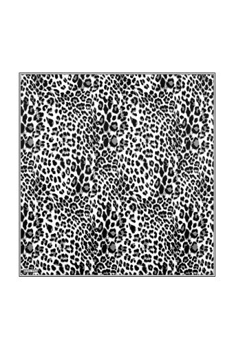 Gri Leopar Desen İpek Mendil 