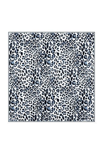 İndigo Leopar Desen İpek Mendil 