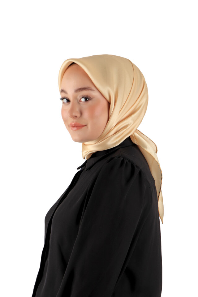 Light Gold Edge Juicy Wave Silk Square Scarf - 1