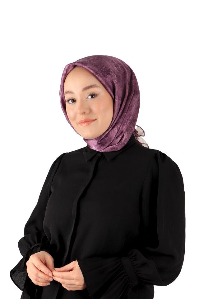 Light Plum Brush Silk Square Scarf 