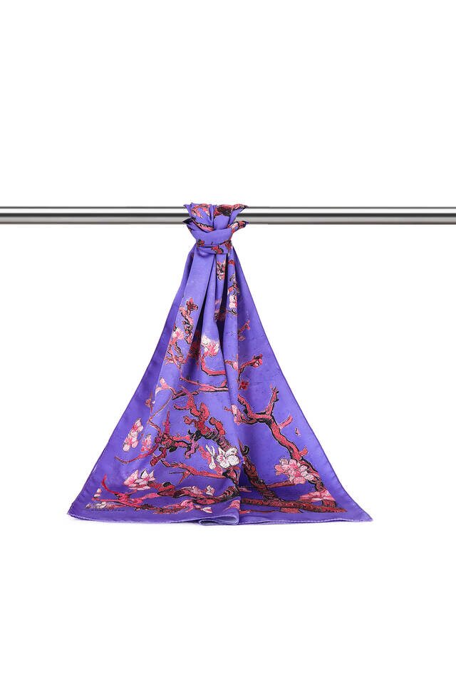 Lilac Almond Blossom Silky Foulard - 3