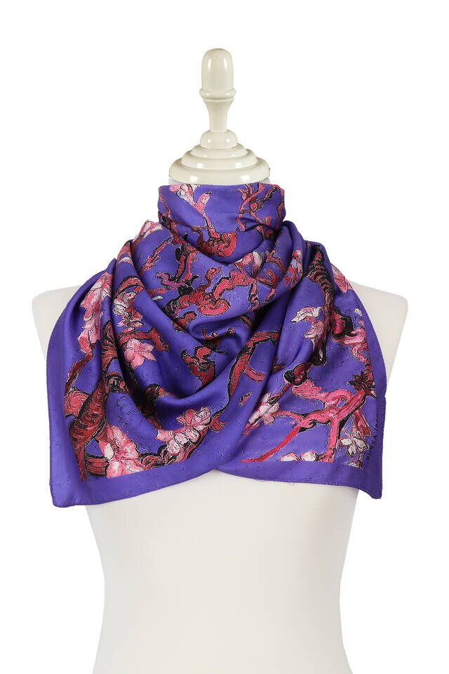 Lilac Almond Blossom Silky Foulard - 2