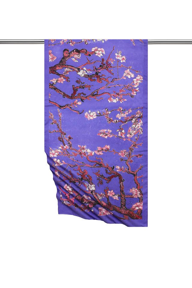 Lilac Almond Blossom Silky Foulard - 1