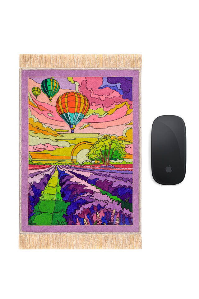 Lilac Balloons Decorative Small Carpet Mousepad - Bursa İpek