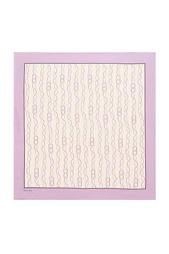 Lilac Chain Pattern Twill Silk Square Scarf 