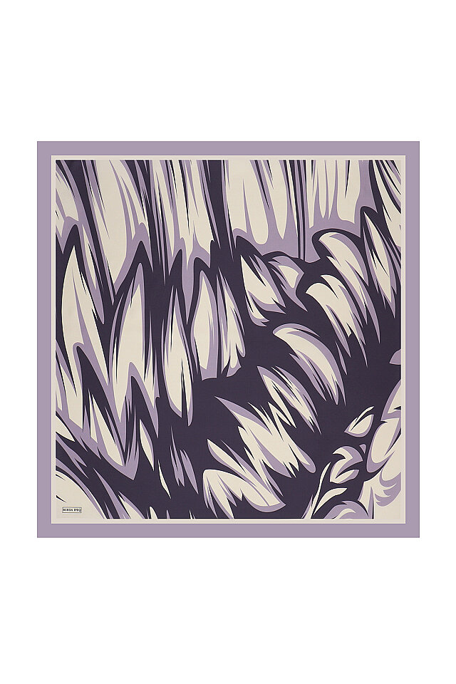 Lilac Nilsu Pattern Twill Silk Square Scarf 