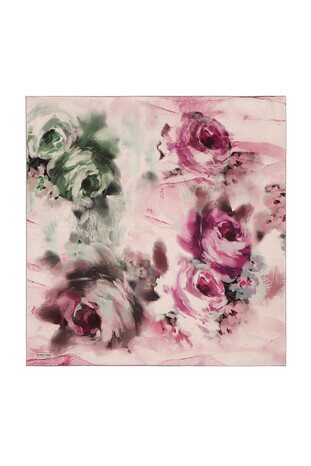 Lilac Pastel Pattern Sura Silk Scarf 