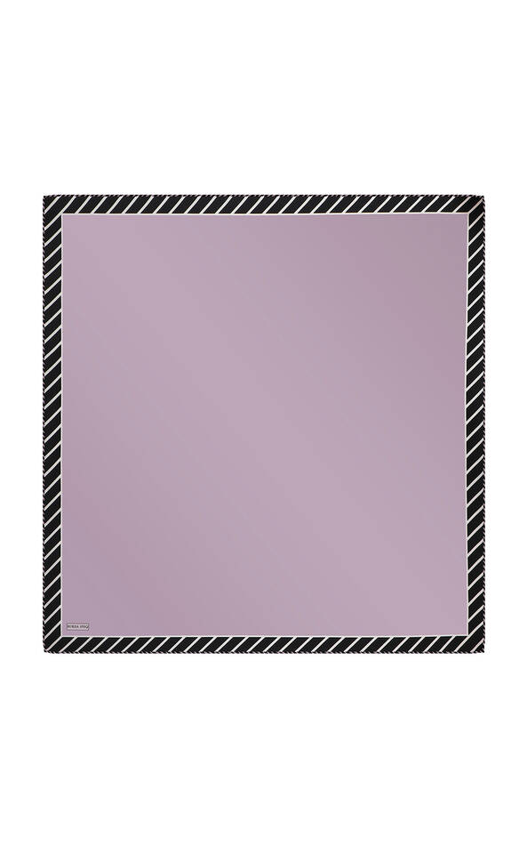 Lilac Stripe Pattern Twill Silk Square Scarf - 2