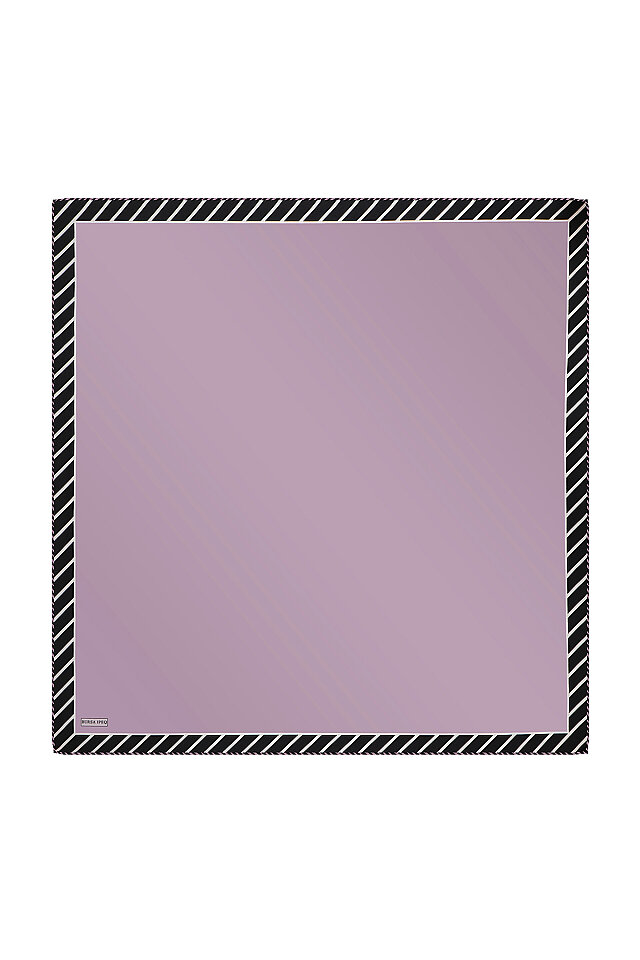 Lilac Stripe Pattern Twill Silk Square Scarf 