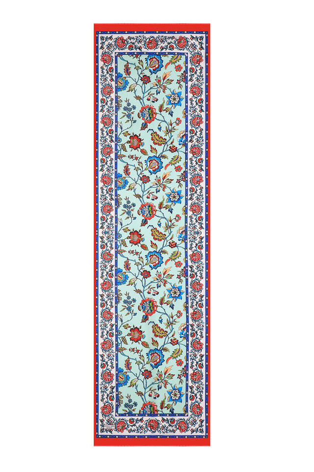 Saks Lilyum Desen Vual İpek Fular - 4