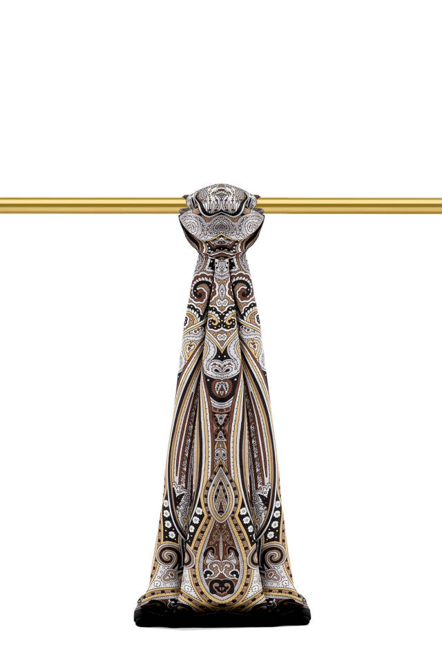 Gold Marakeş Desen Sura İpek Şal 