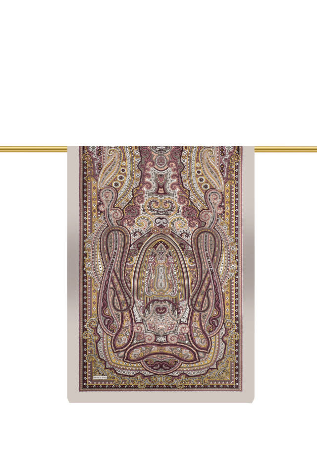 Kül Gri Marakeş Desen Sura İpek Şal - 2