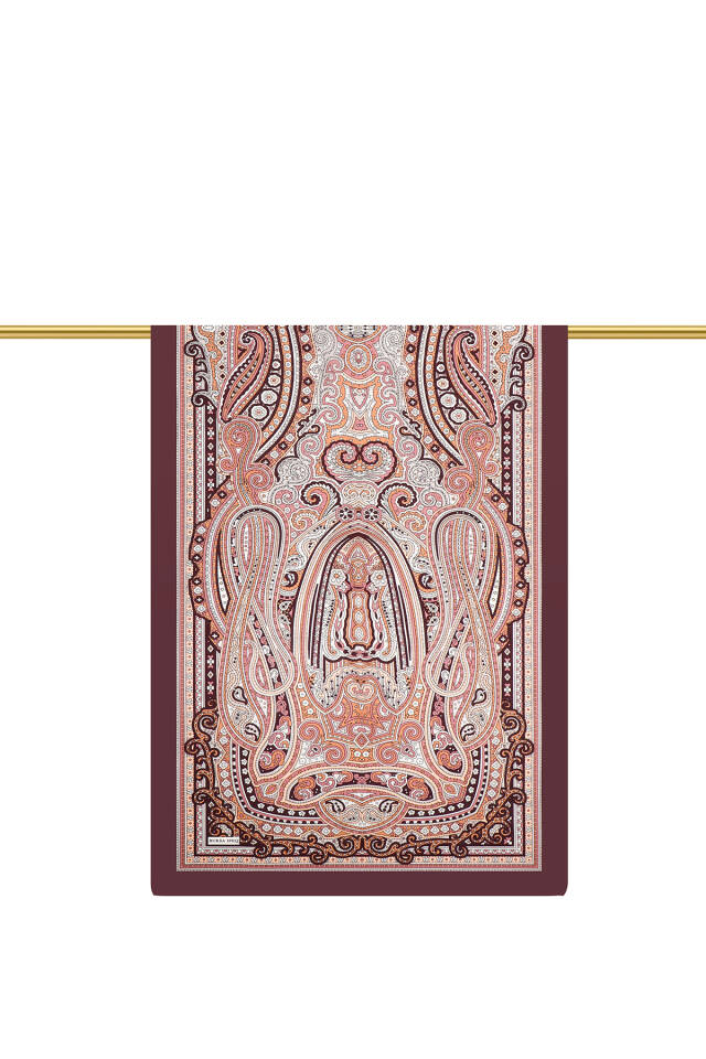 Mürdüm Marakeş Desen Sura İpek Şal - 2