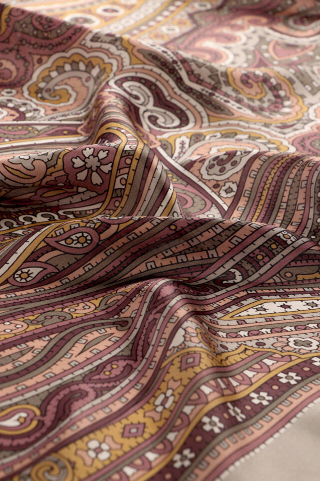 Ash Gray Marrakesh Pattern Sura Silk Shawl - 4