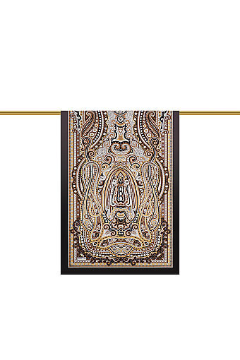 Gold Marrakesh Pattern Sura Silk Shawl 