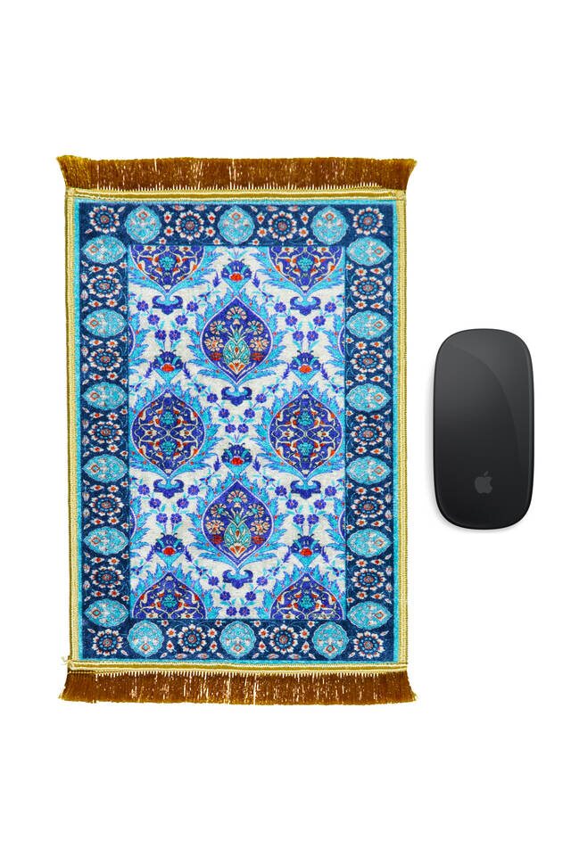Mavi Dekoratif Küçük Halı Mousepad - 1