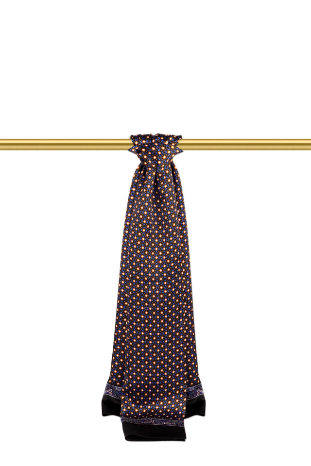 Saxe Patterned Men's Silk Scarf - Bursa İpek