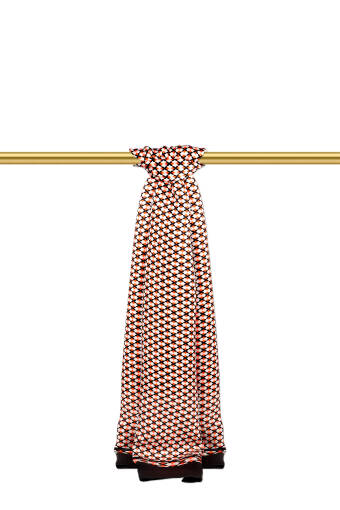 Orange Patterned Men's Silk Scarf 