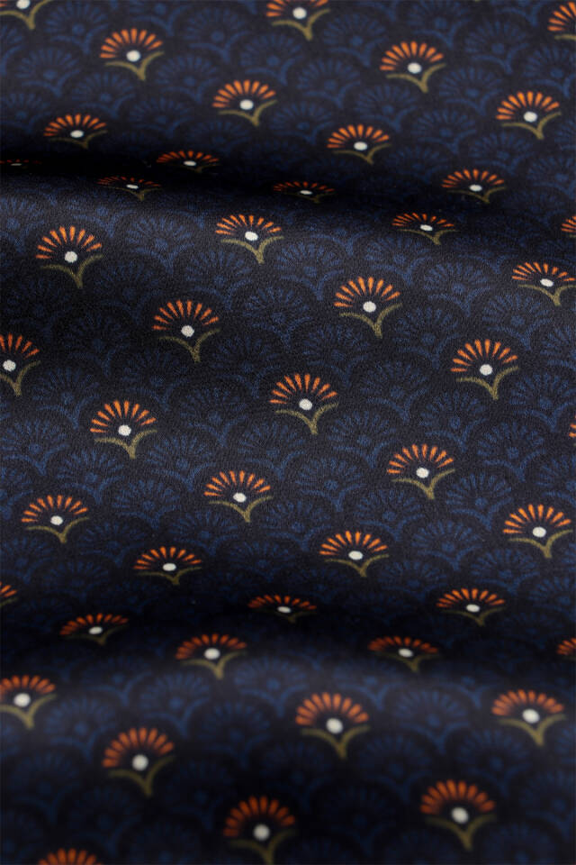 Orange Patterned Men's Silk Scarf - 4