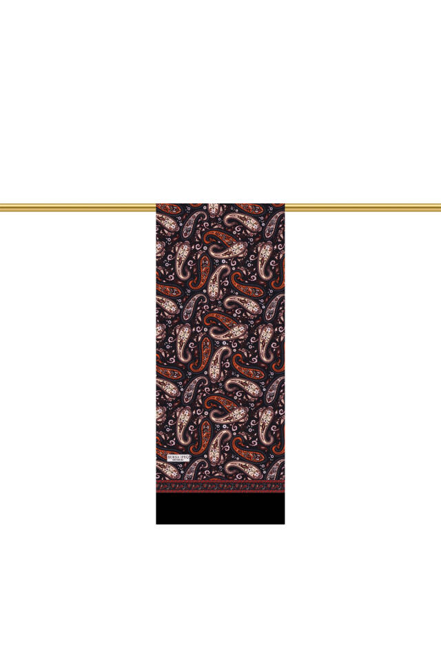 Tan Patterned Men's Silk Scarf - 2