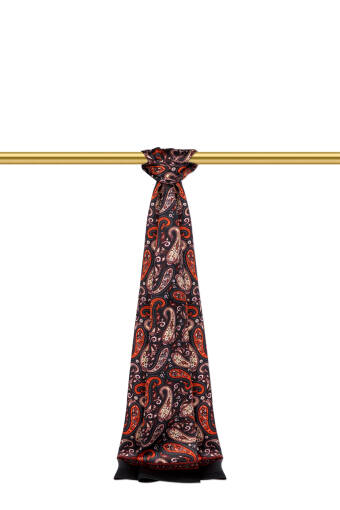 Tan Patterned Men's Silk Scarf 