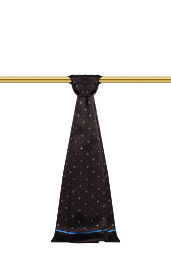 Brown Patterned Men's Silk Scarf 