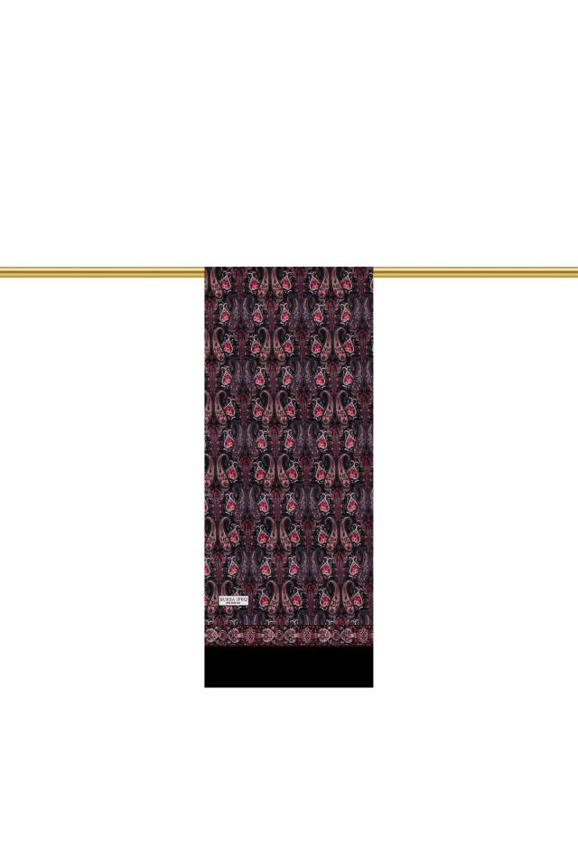 Red Patterned Men's Silk Scarf - 2