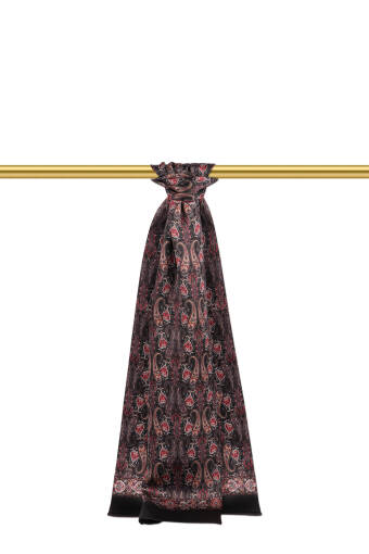 Red Patterned Men's Silk Scarf 