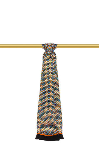 Turquoise Patterned Men's Silk Scarf 