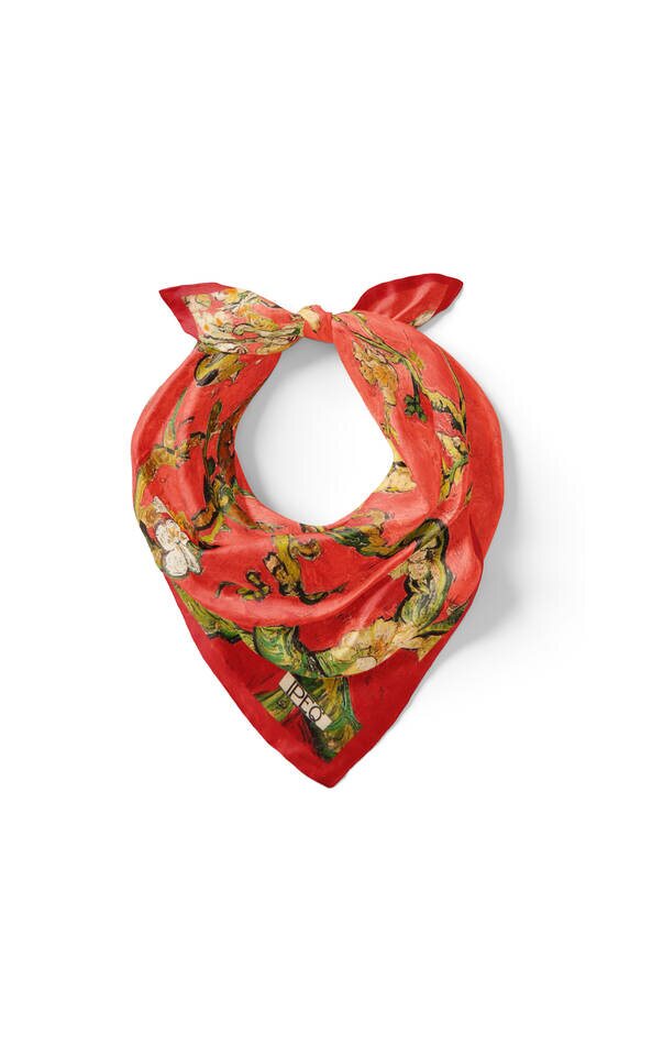 Mercan Badem Çiçeği İpek Mendil - 2