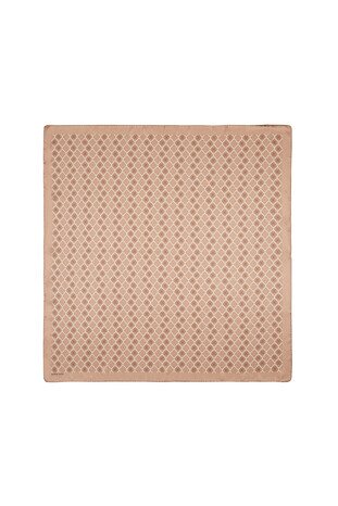 Milk Brown Monogram Silk Square Scarf 