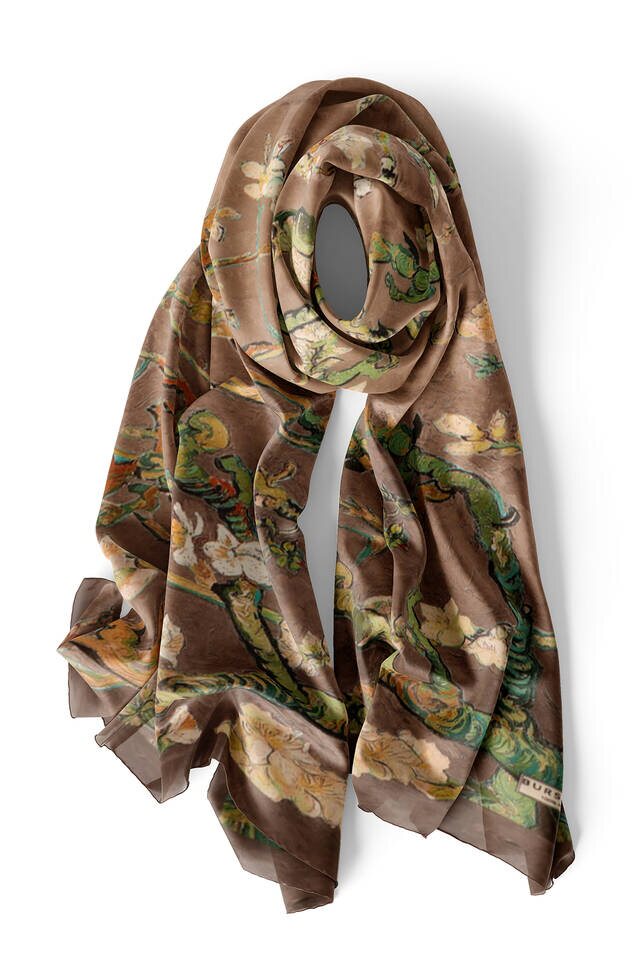 Mink Almond Blossom Silk Foulard - 4