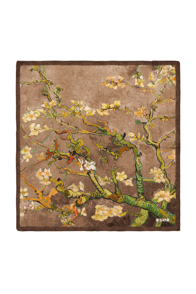 Mink Almond Blossom Silk Pocket Square 