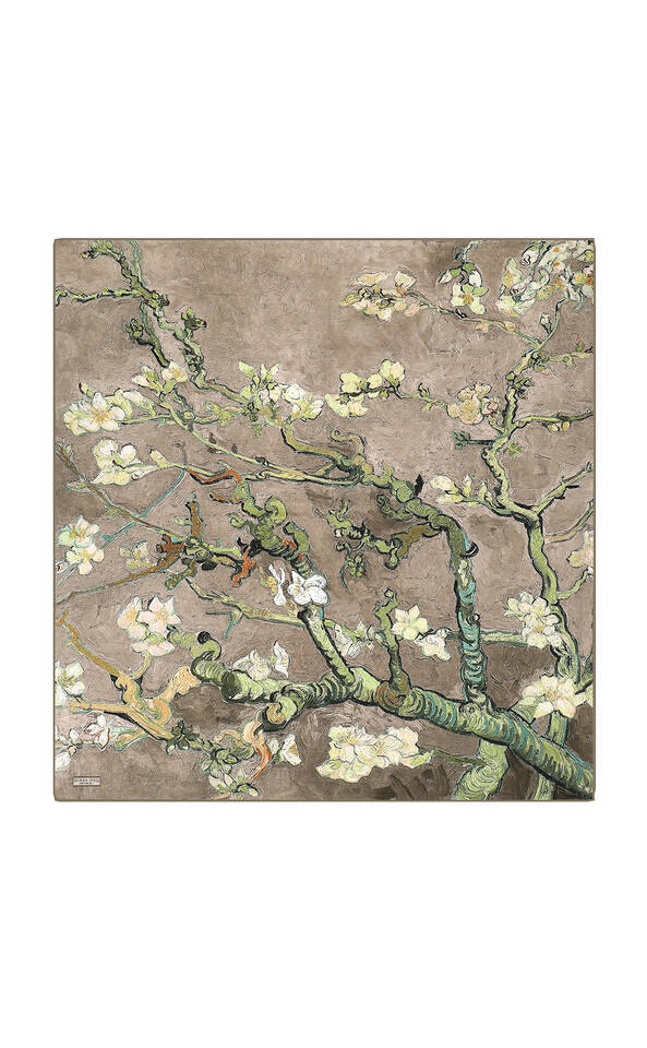 Mink Almond Blossom Sura Silk Scarf - 2