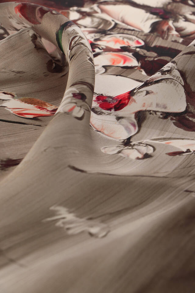 Mink Anemone Pattern Silk Pocket Square - 3