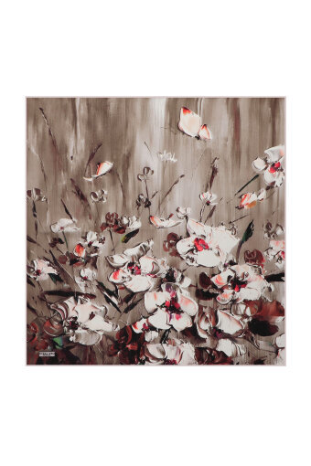 Mink Anemone Pattern Silk Pocket Square 