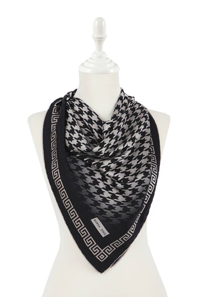 Mink Black Crowbar Silk Square Scarf - 2