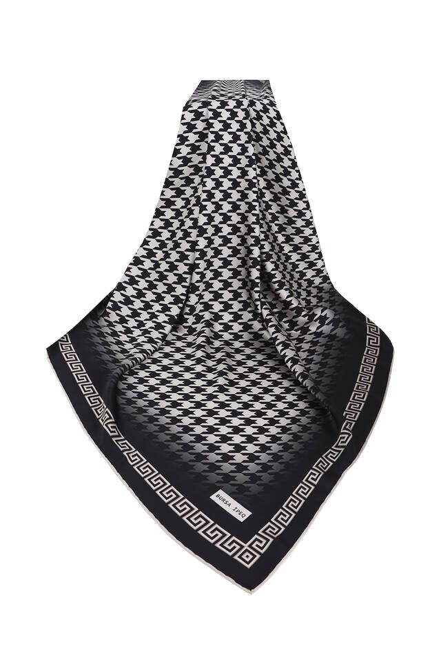 Mink Black Crowbar Silk Square Scarf - 3