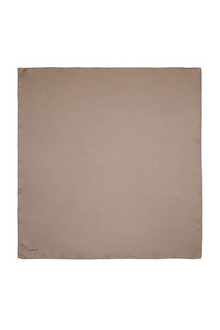 Mink Plain Twill Silk Square Scarf 