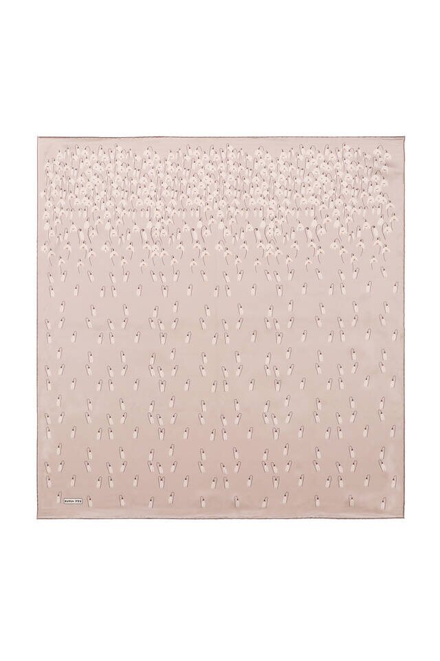 Mink Snowdrop Sura Silk Square Scarf - 2