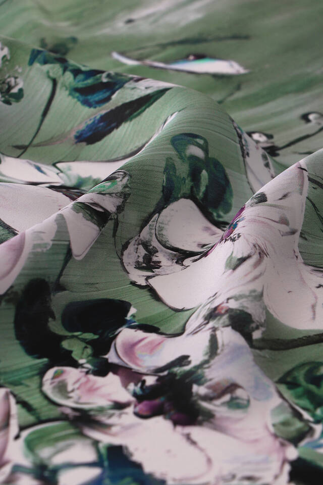 Mint Anemon Desen İpek Mendil - 3