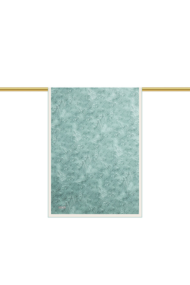 Mint Brush Pattern Silk Scarf - Bursa İpek