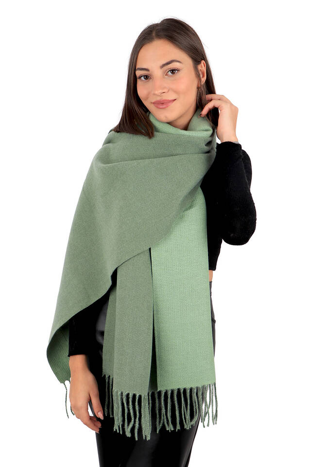 Mint Çift Taraflı Kışlık Şal - 2