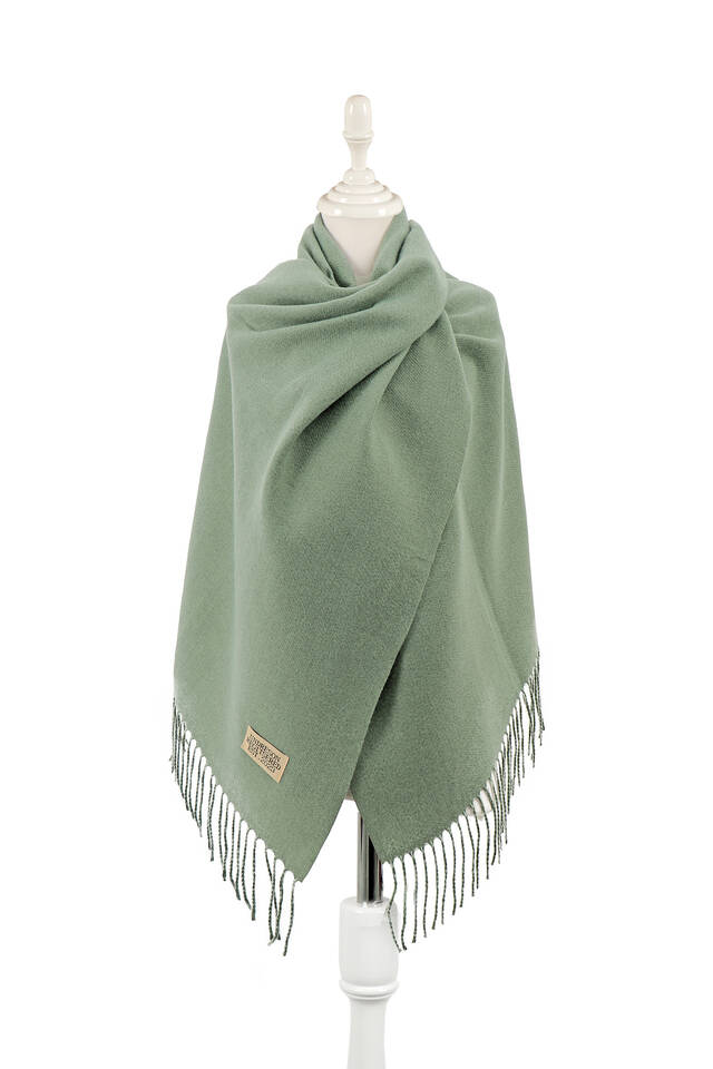 Mint Double Sided Winter Shawl - Bursa İpek